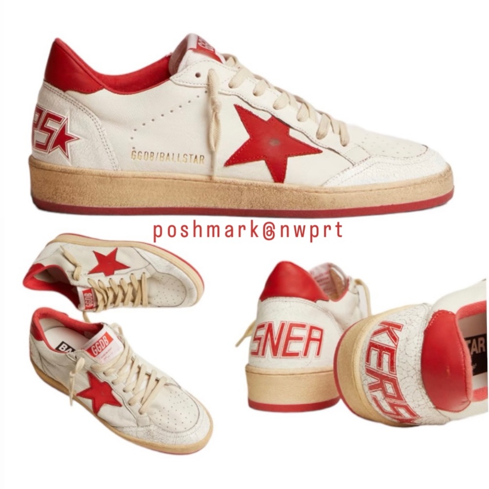 Golden Goose 🍓 Ball Star Ballstar Strawberry Red White Sneakers Shoes 37 7 - Picture 15 of 15